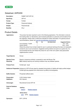 Datasheet: AHP2459 Product Details