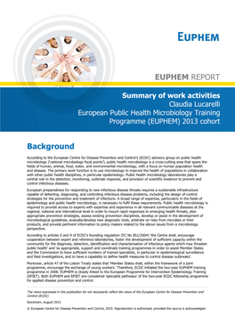 Background EUPHEM REPORT