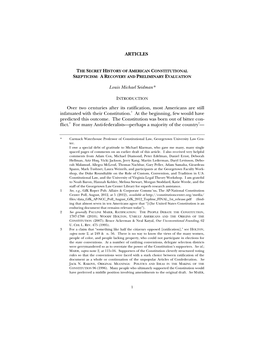 The Secret History of American Constitutional Skepticism: a Recovery and Preliminary Evaluation