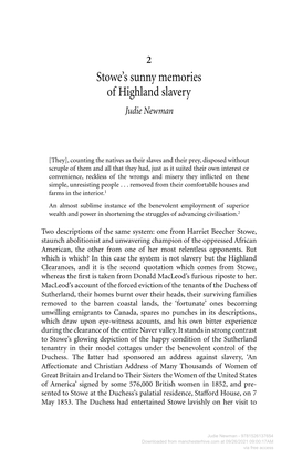 Stowe's Sunny Memories of Highland Slavery