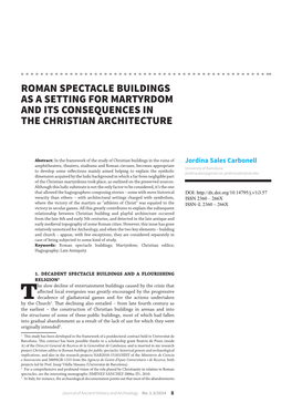 Roman Spectacle Buildings As a Setting for Martyrdom and Its Consequences in the Christian Architecture