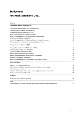 Stadgenoot Financial Statements 2011