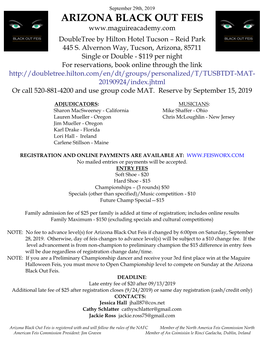 ARIZONA BLACK out FEIS Doubletree by Hilton Hotel Tucson – Reid Park 445 S