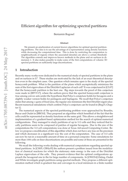 Efficient Algorithm for Large Spectral Partitions