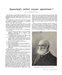 Queensland's Earliest Consular Appointment ?