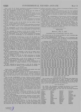 CONGRESSIONAL RECORD-SENATE ~Fay 5 Also, a Bill (II