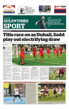 Title Race on As Duhail, Sadd Play out Electrifying Draw