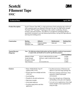 Filament Tape 890C