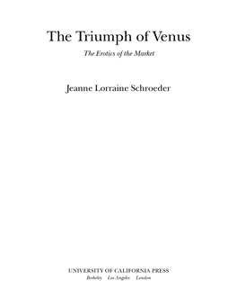 The Triumph of Venus the Erotics of the Market