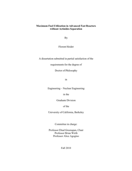 Maximum Fuel Utilization in Advanced Fast Reactors Without Actinides Separation