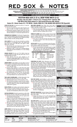 Red Sox Game Notes BATTING NOTES Page 3