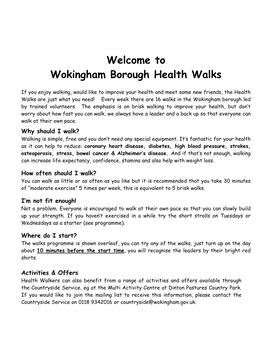 Welcome to Wokingham Borough Health Walks