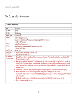 Site Conservation Assessment