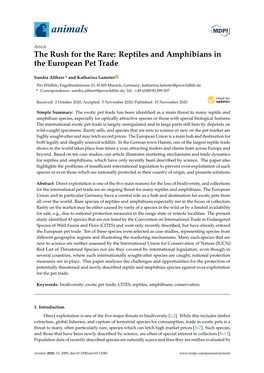 Reptiles and Amphibians in the European Pet Trade