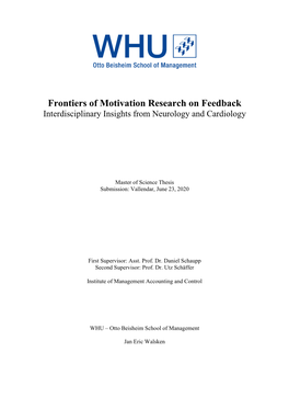 Frontiers of Motivation Research on Feedback Interdisciplinary Insights from Neurology and Cardiology