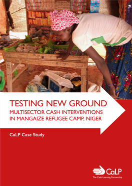 Testing New Ground Multisector Cash Interventions in Mangaize Refugee Camp, Niger