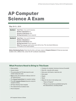 AP Computer Science a Exam