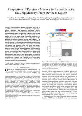 Perspectives of Racetrack Memory for Large-Capacity On-Chip Memory: from Device to System