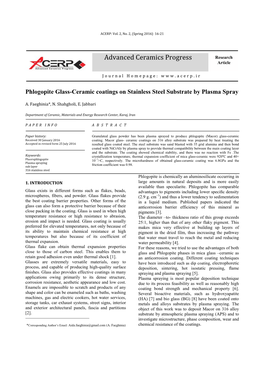 Phlogopite Glass-Ceramic Coatings on Stainless Steel Substrate by Plasma Spray