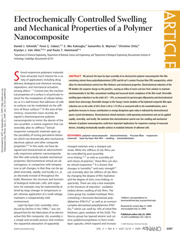 Electrochemically Controlled Swelling and Mechanical Properties of a Polymer Nanocomposite