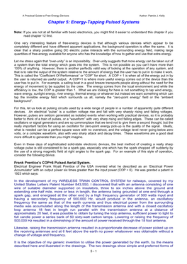 Chapter 5: Energy-Tapping Pulsed Systems