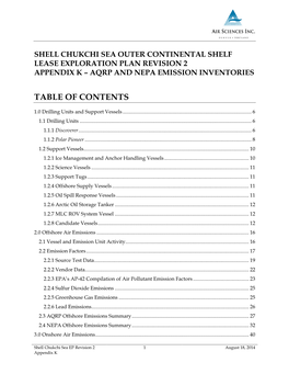 Appendix K – Aqrp and Nepa Emission Inventories