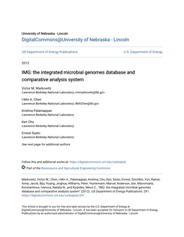 The Integrated Microbial Genomes Database and Comparative Analysis System