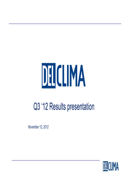 Q3 ' 12 Results Presentation