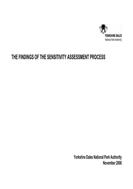 The Findings of the Sensitivity Assessment Process