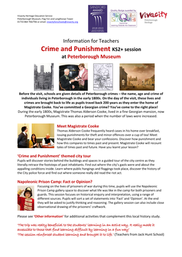 Crime and Punishment KS2+ Session at Peterborough Museum