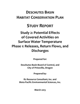 Deschutes Basin Habitat Conservation Plan