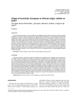 El Origen De Los Homínidos: ¿Europeo, Africano, Ambos O Ninguno De Ellos?