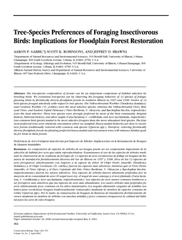 Tree-Species Preferences of Foraging Insectivorous Birds: Implications for Floodplain Forest Restoration