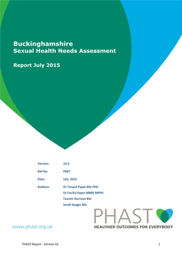 Buckinghamshire Sexual Health Needs Assessment