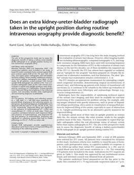 Does an Extra Kidney-Ureter-Bladder Radiograph Taken in the Upright Position During Routine Intravenous Urography Provide Diagnostic Benefit?