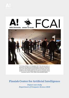 Finnish Center for Artificial Intelligence Impact Case Study Department of Computer Science 2018 CASE Study CASE Study