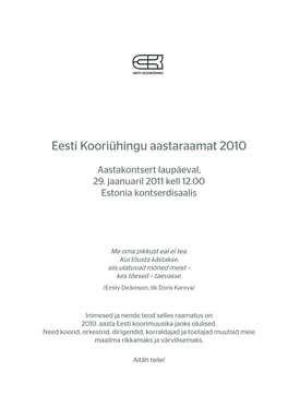 Eesti Kooriühingu Aastaraamat 2010