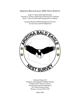 Arizona Bald Eagle Nest Survey Final Report and Recommendations