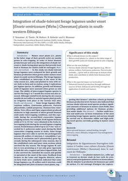 Integration of Shade-Tolerant Forage Legumes Under Enset