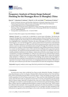 Frequency Analysis of Storm-Surge-Induced Flooding for the Huangpu River in Shanghai, China