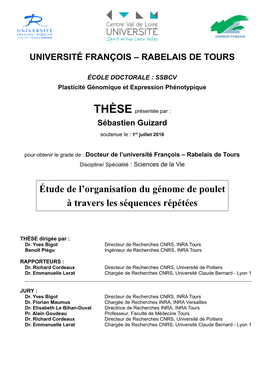 Étude De L'organisation Du Génome De Poulet À Travers Les Séquences