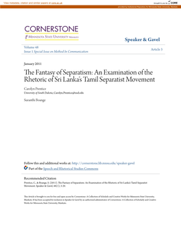 An Examination of the Rhetoric of Sri Lanka's Tamil Separatist Movement