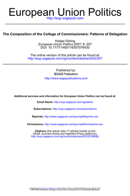 European Union Politics 2007; 8; 207 DOI: 10.1177/1465116507076430