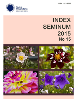 INDEX SEMINUM 2015 Siaulia