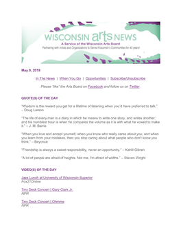 WAB Wisconsin Arts News