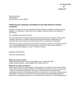 Fiskars Corporation Press Release April 28, 2021 at 9.30 Am (EEST)