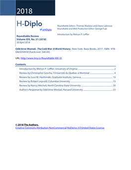 H-Diplo Roundtable, Vol