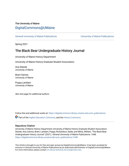 The Black Bear Undergraduate History Journal