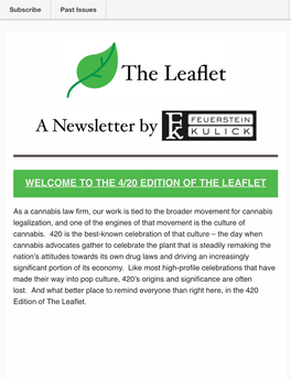 The 4/20 Edition of the Leaflet