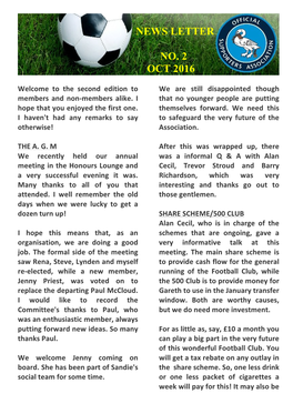 OWWSA Newsletter Oct 2016